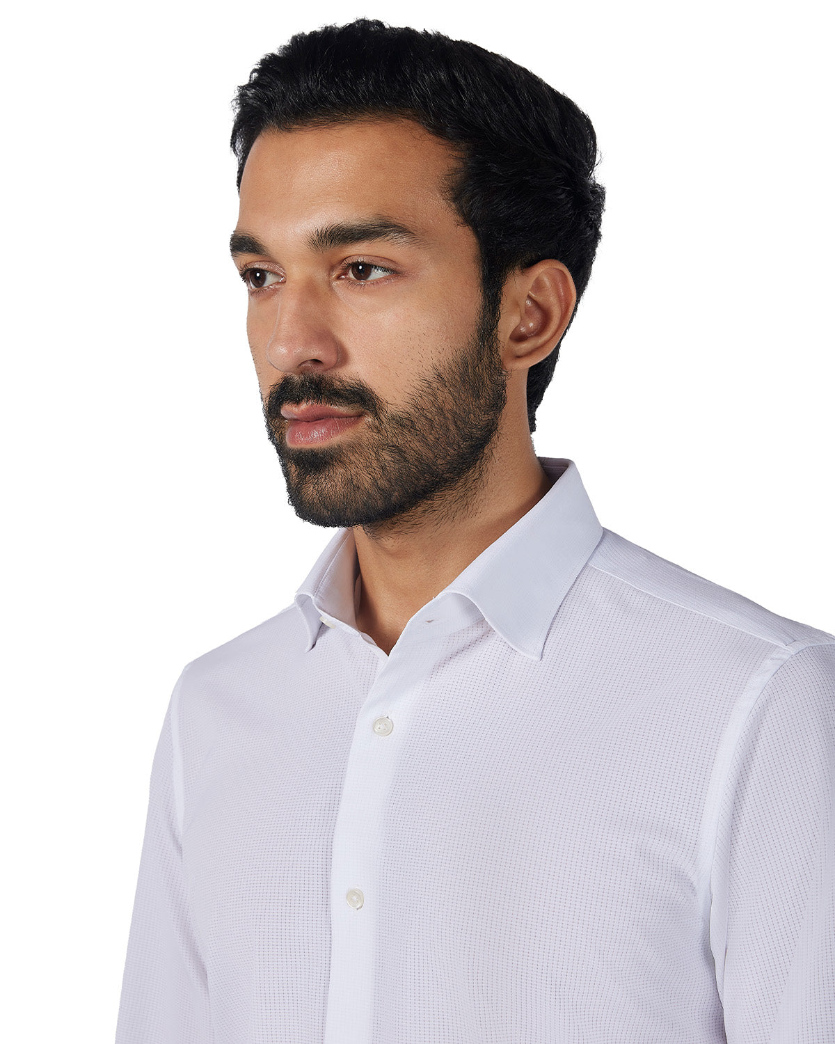 4-Way Stretch Dobby Shirt - White
