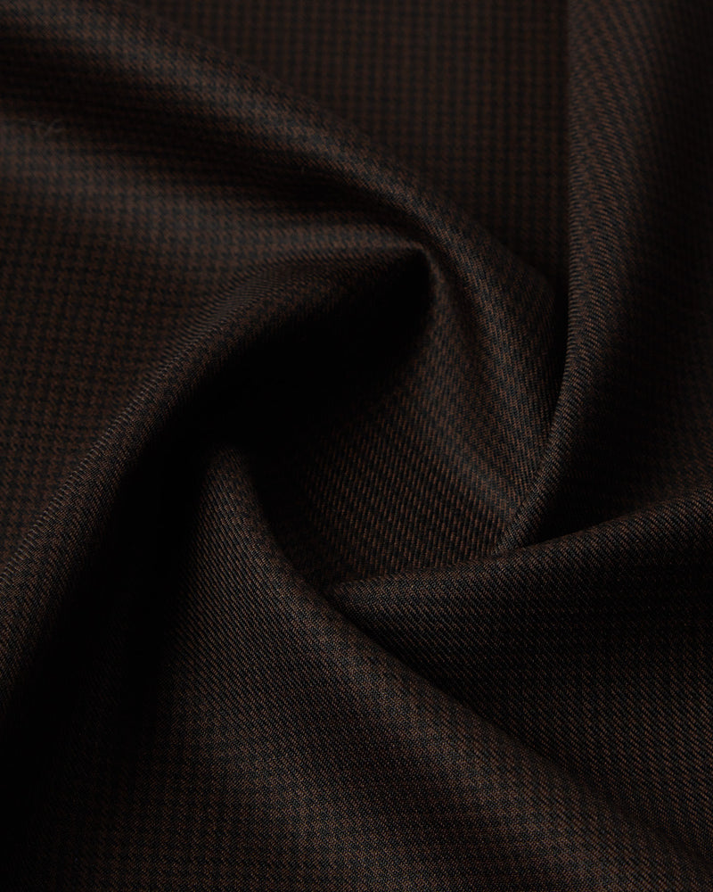 Prime Blended Wool Houndstooth Dress Pants - Brown