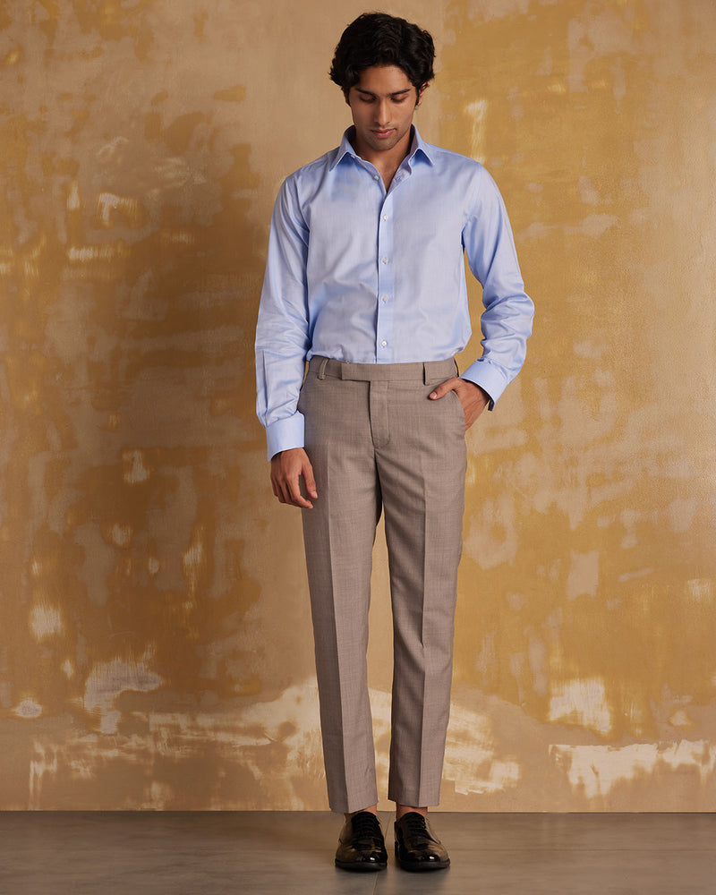 Grandeur Blended Wool Dress Pants - Beige
