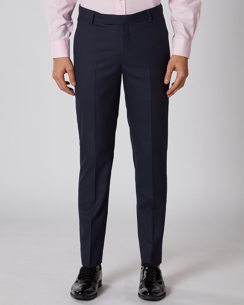 Regent Herringbone Dress Pants - Navy