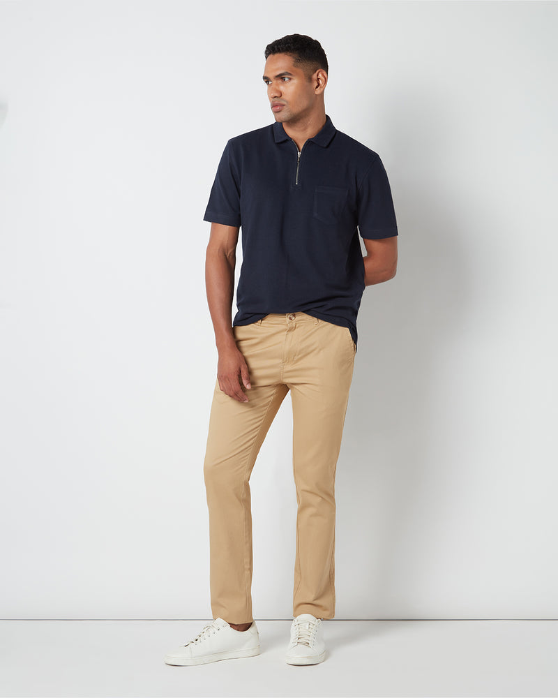 Signature Zipper Polo T-Shirt Navy – Bombay Shirt Company