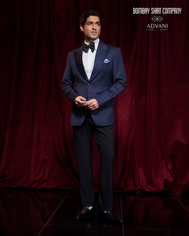 BSC x ALB | Crescendo Stretch Blended Wool Peak Lapel Blazer - Navy