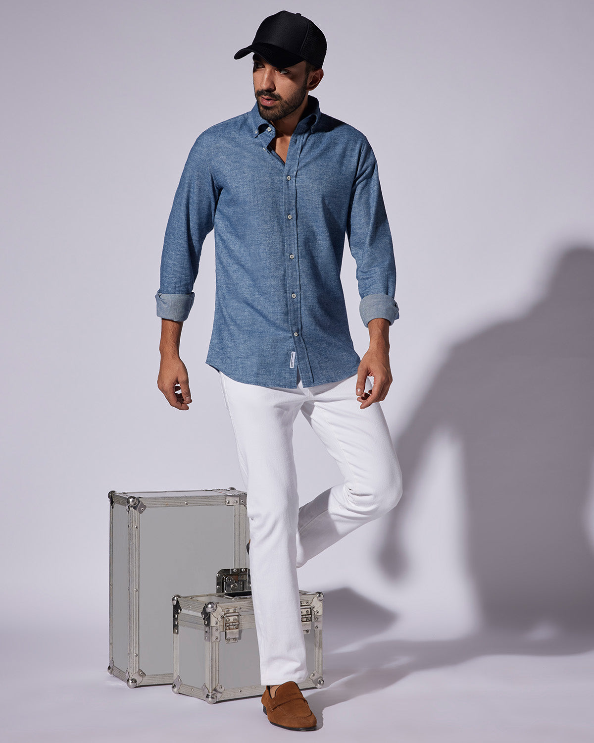 Japanese Brushed Twill Shirt - Blue