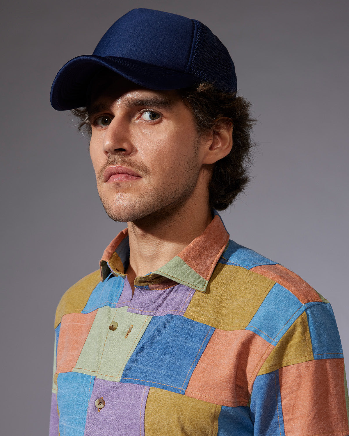 Japanese Patchwork Denim Shirt - Multicoloured