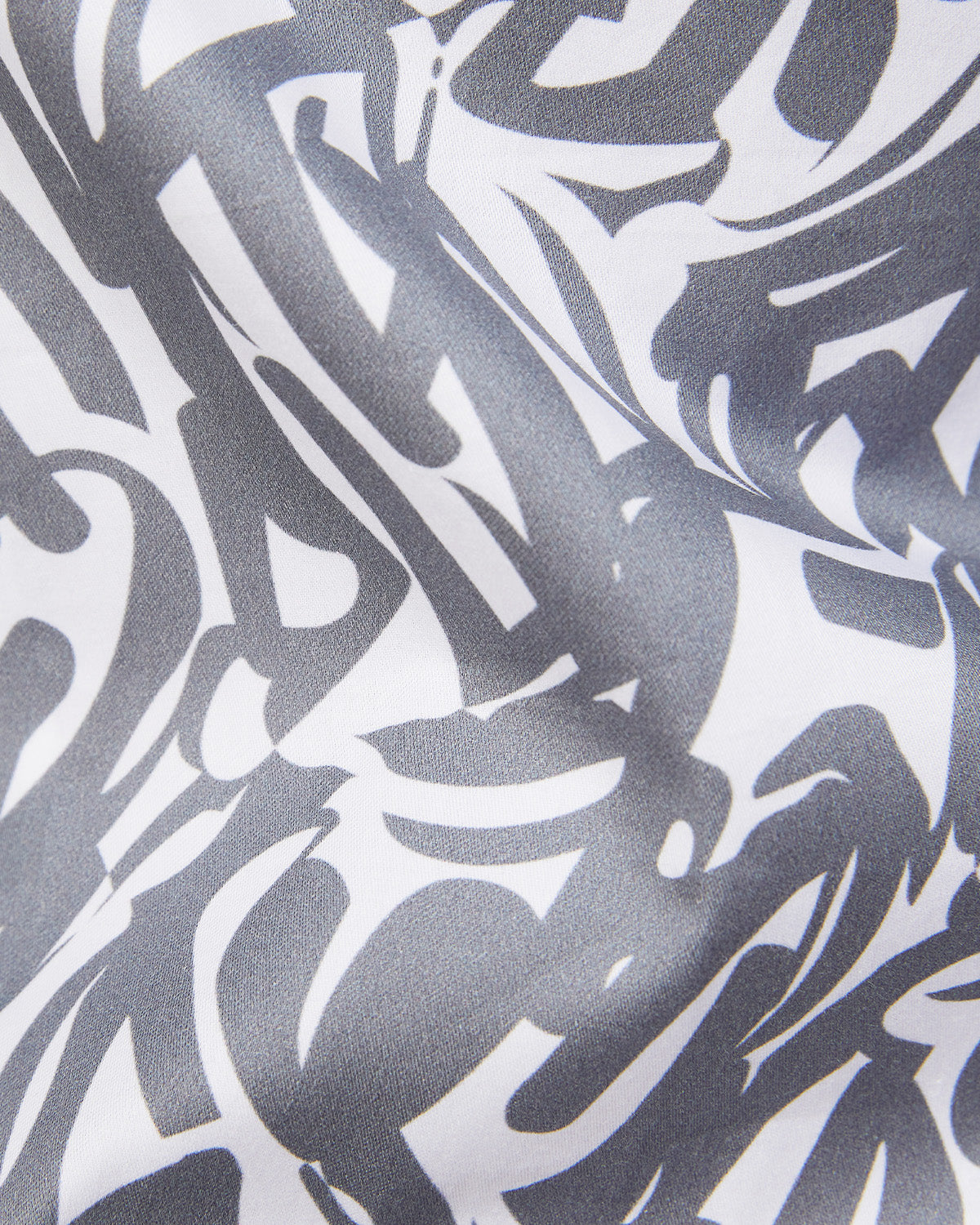Abstract Line Printed Shirt - Grey & White
