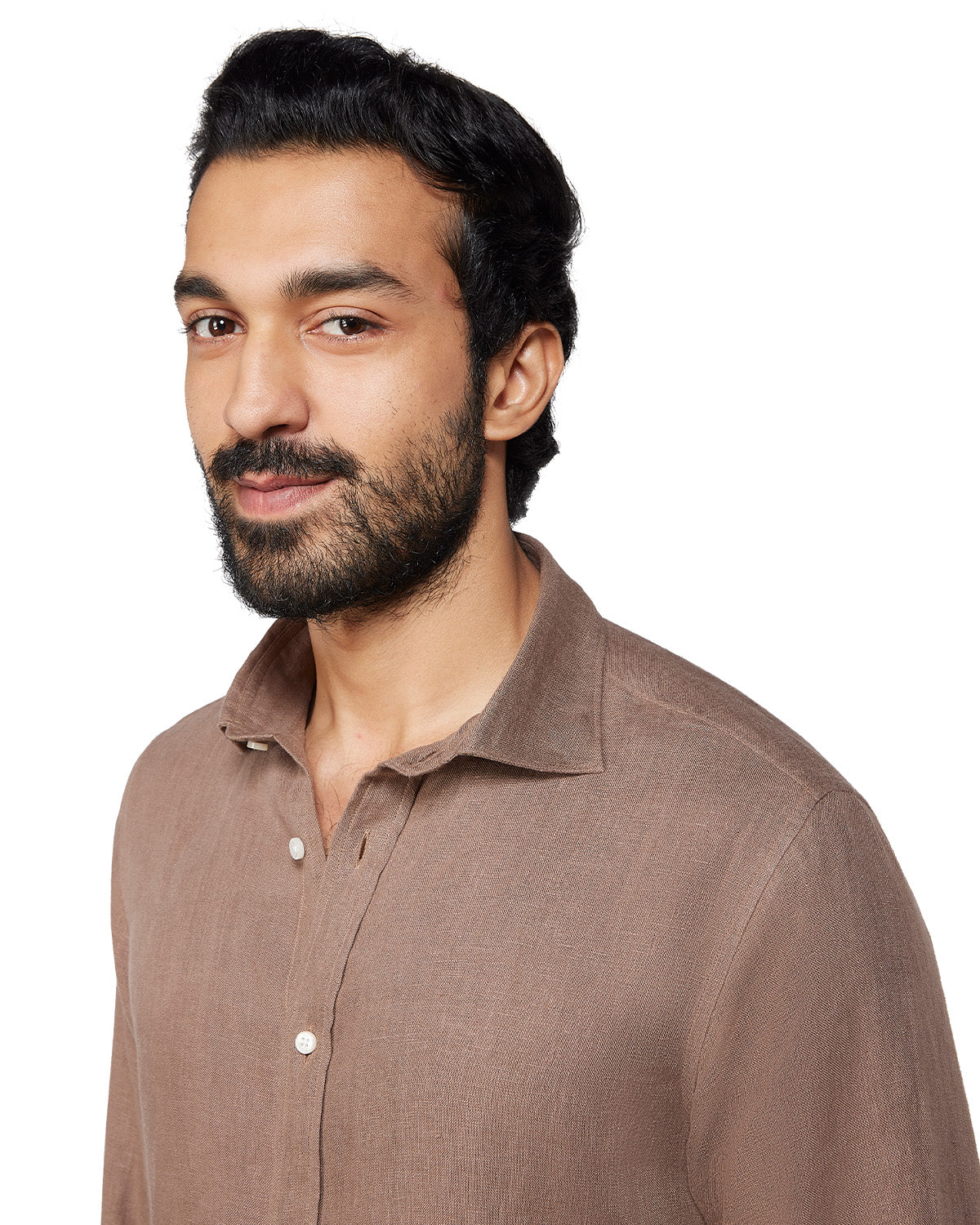 100% Linen Shirt - Brown