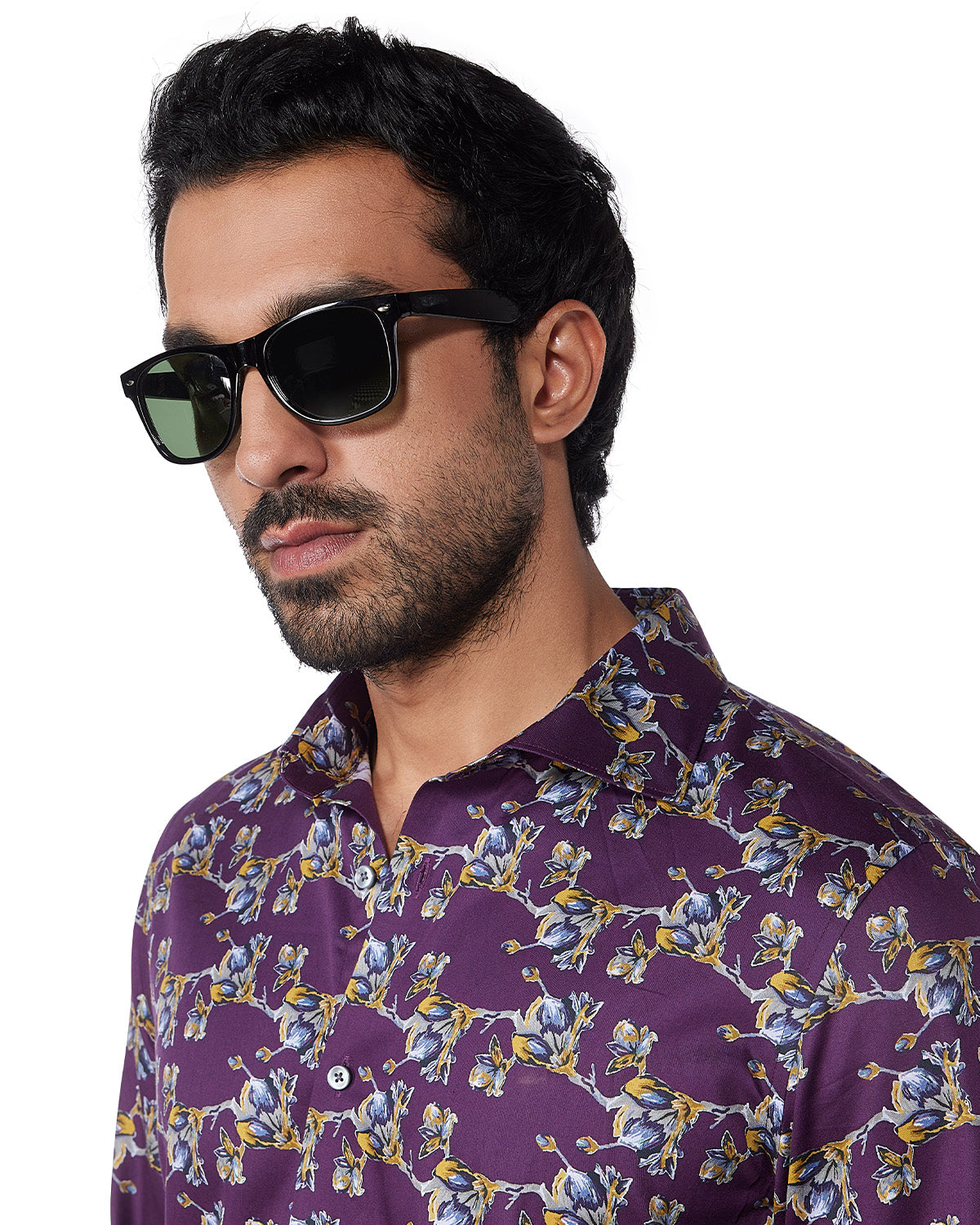 Floral Printed Shirt - Purple