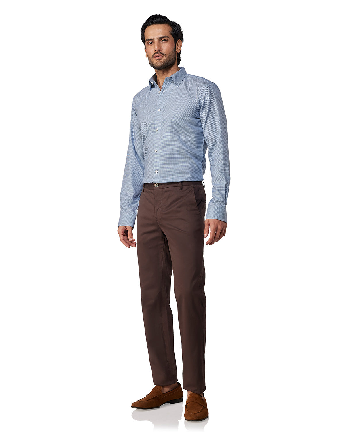 Lightweight Dobby Shirt - Blue & White