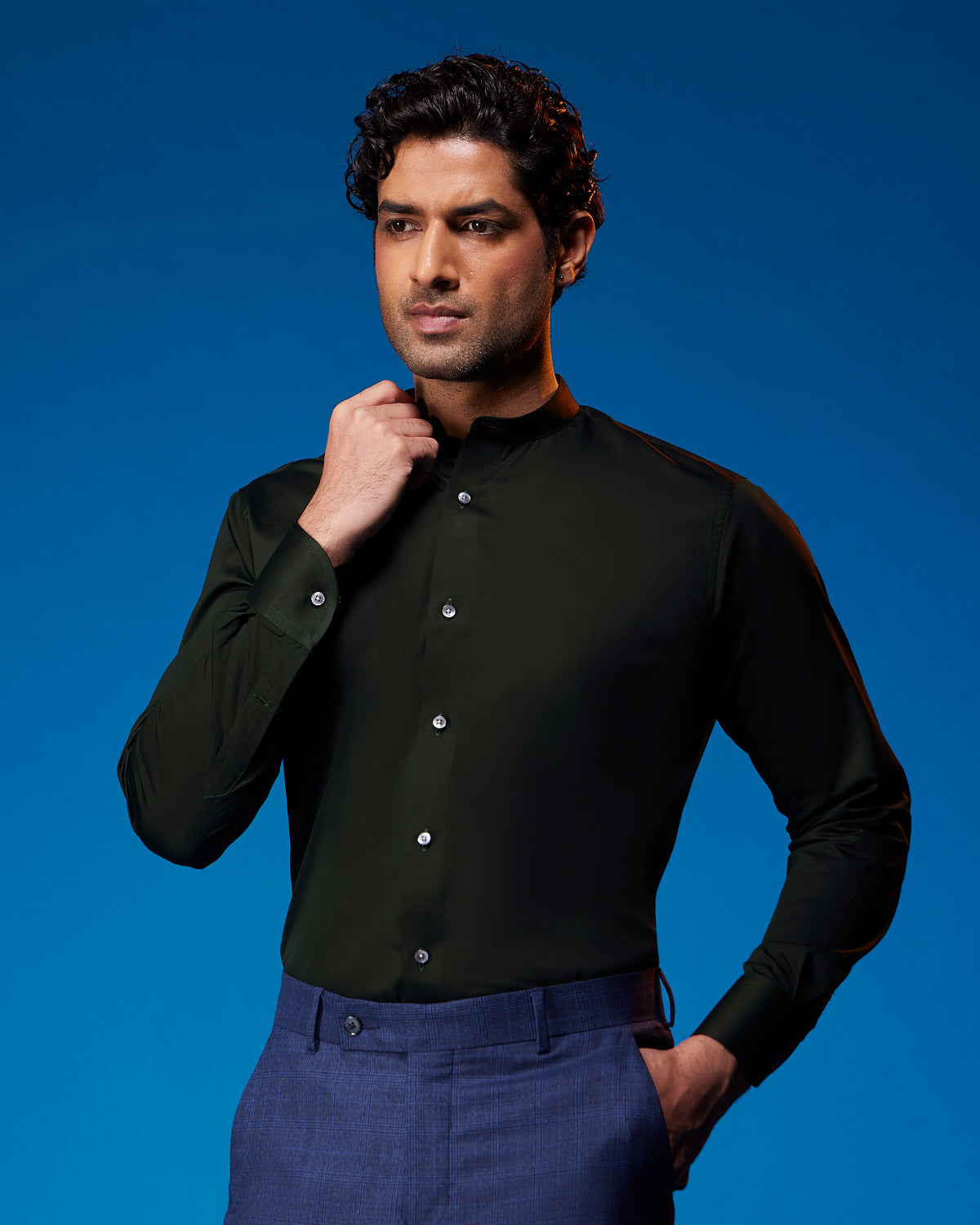 Reverie Satin Shirt - Green