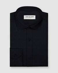 Shadowpin Seersucker Shirt - Dark Blue