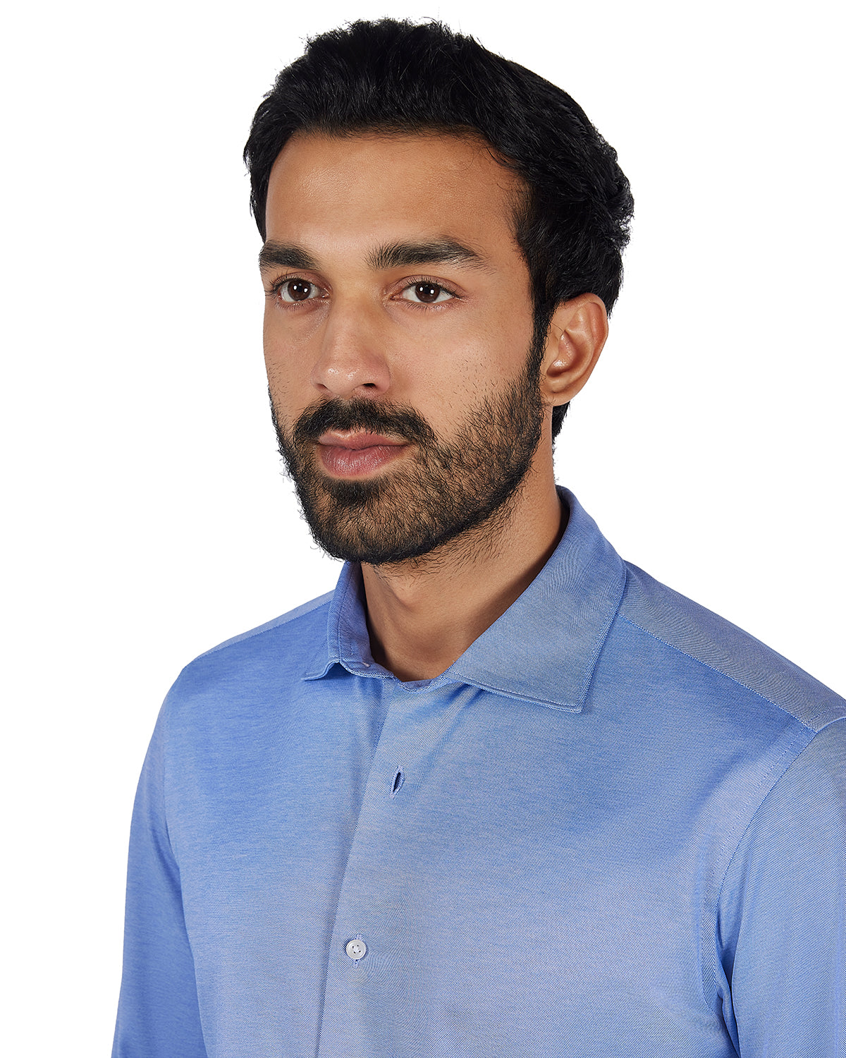 Japanese Stretch Knit Shirt - Blue