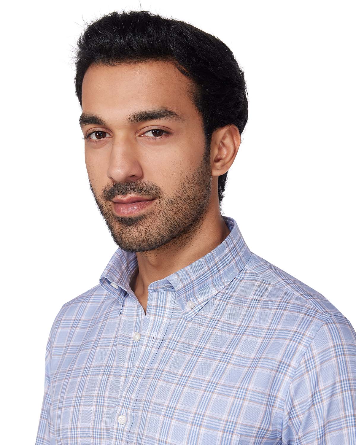 Oxford Checked Shirt - Blue & Brown