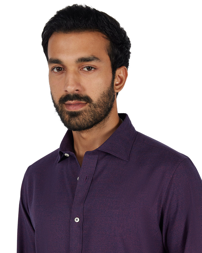 Cotton Dobby Shirt - Purple