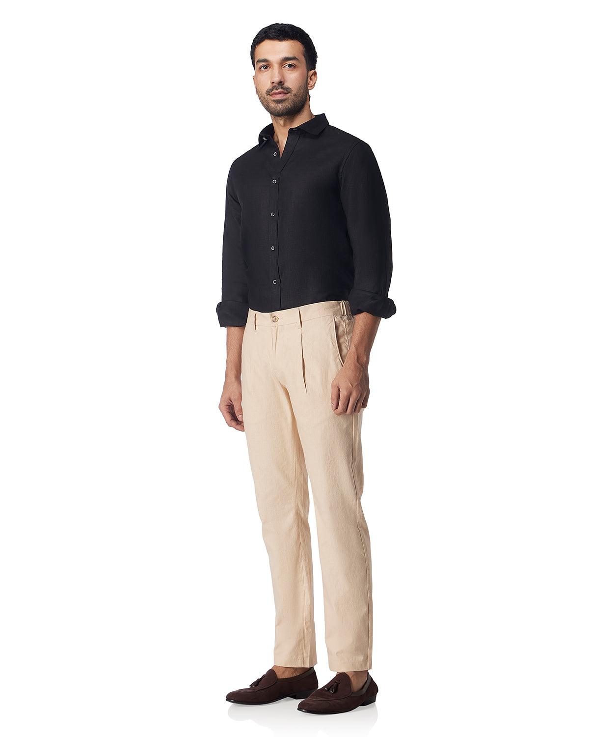 100% Linen Shirt - Black