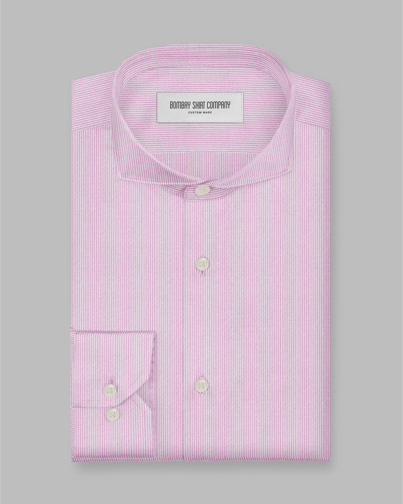 Serac Twill Pinstriped Shirt - Pink