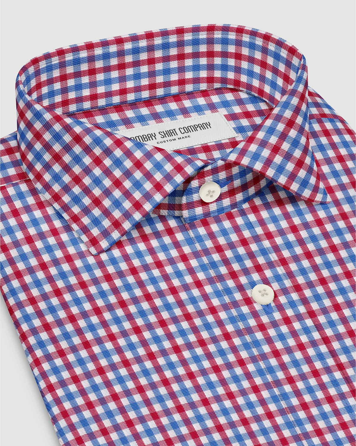 Montrose Herringbone Checked Shirt - Blue & Red