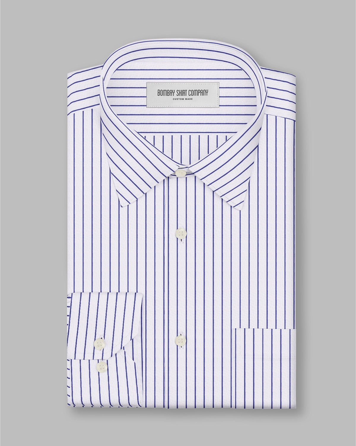 Everett Poplin Broad-Striped Shirt - Blue