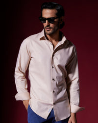 Veritas Slubby Twill Shirt - Beige