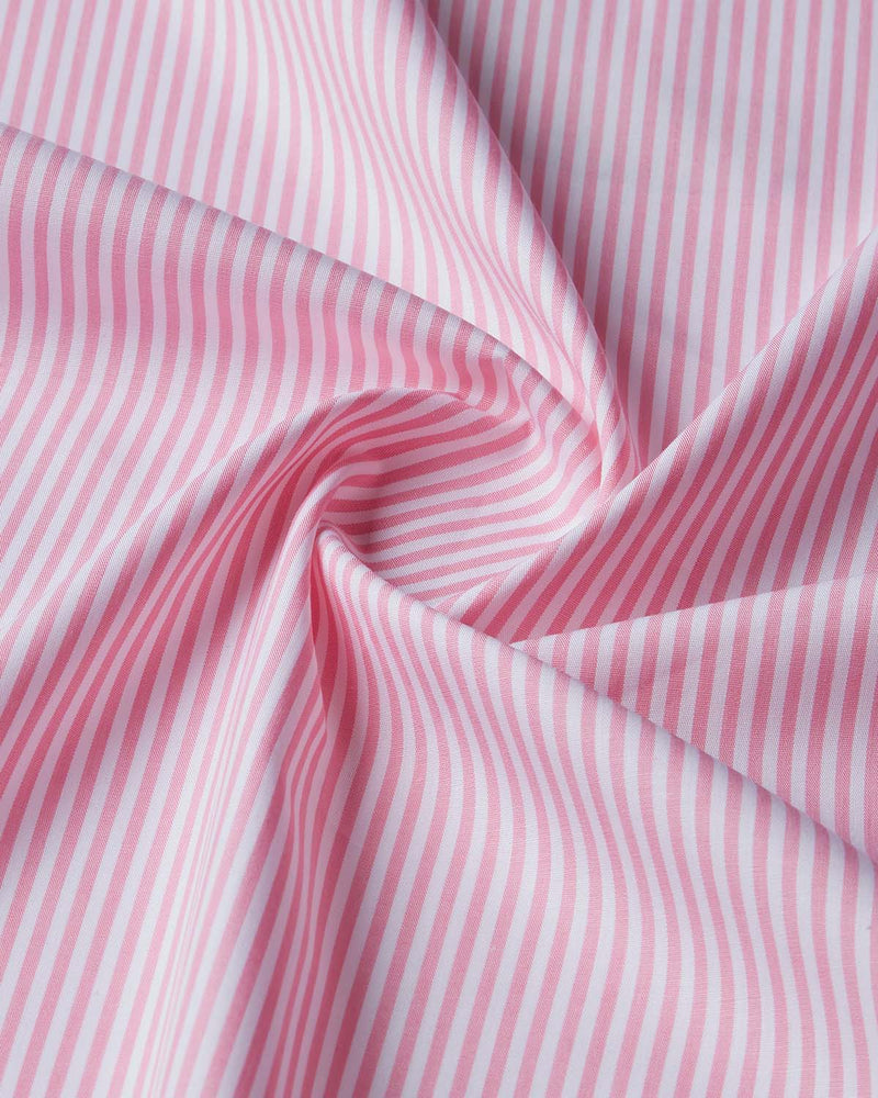 Pink Poplin Striped Shirt