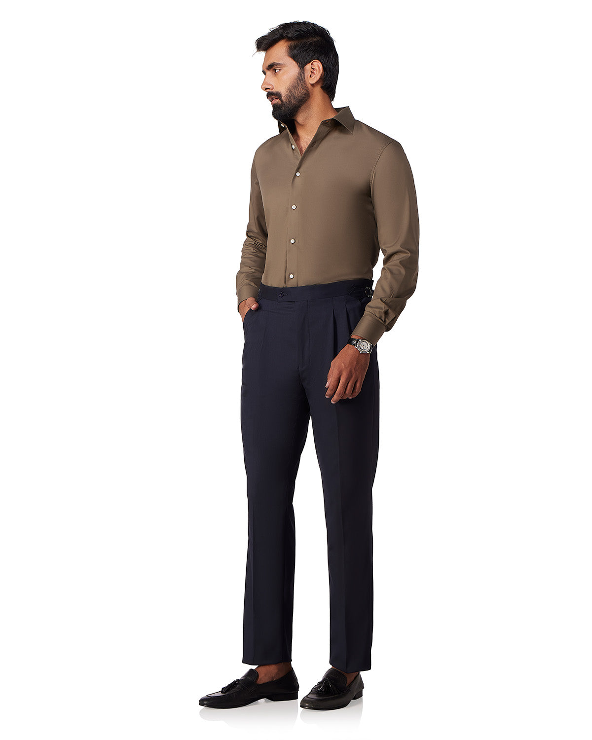 Luthai Cotton Lyocell Twill Shirt - Olive