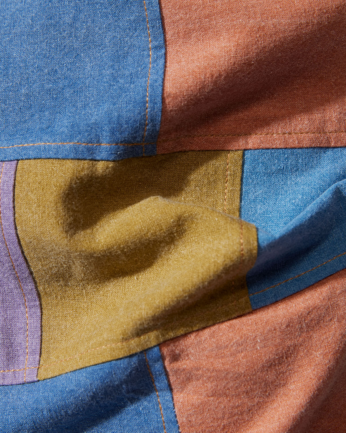Japanese Patchwork Denim Shirt - Multicoloured