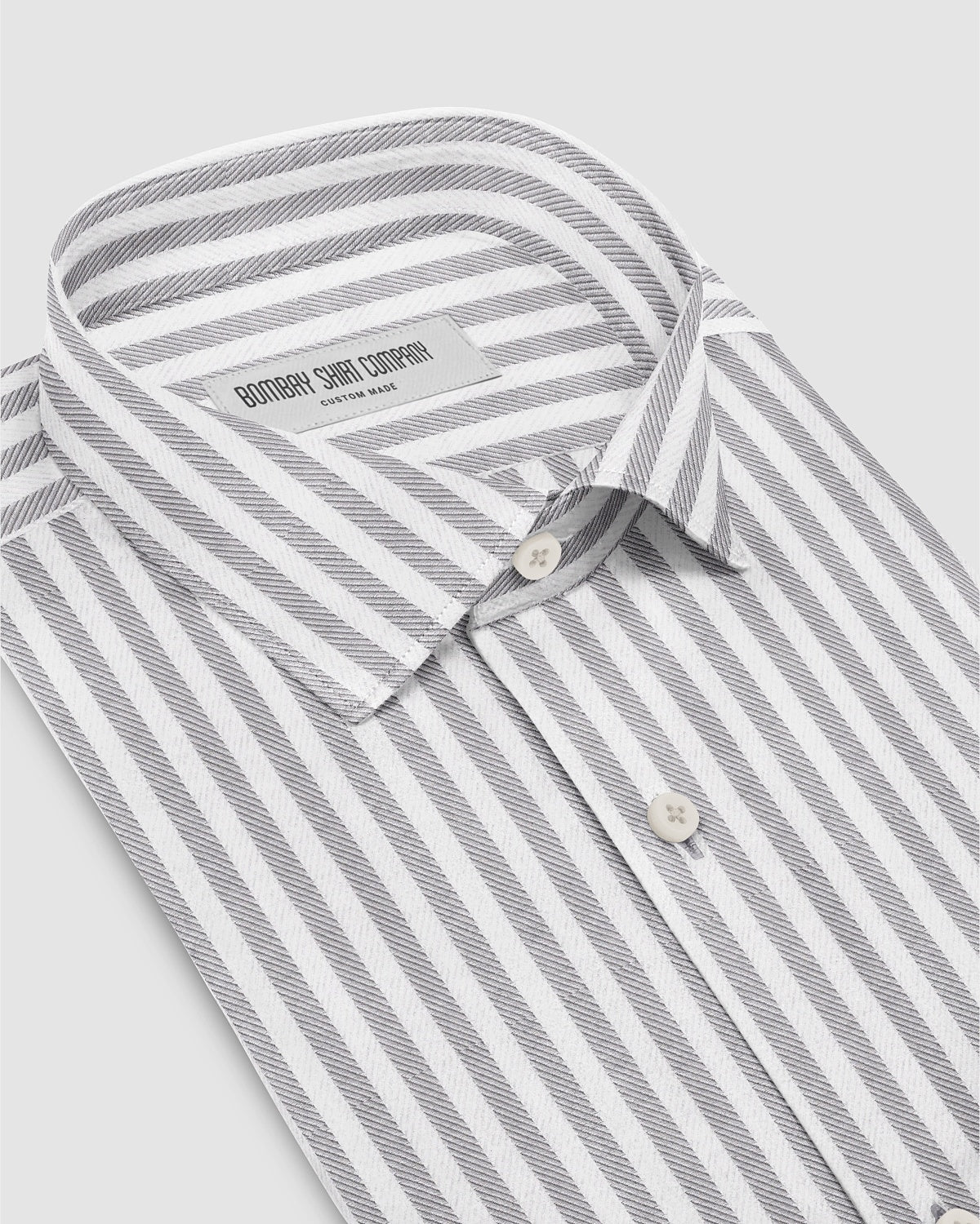 Barrow Herringbone Striped Shirt - Grey