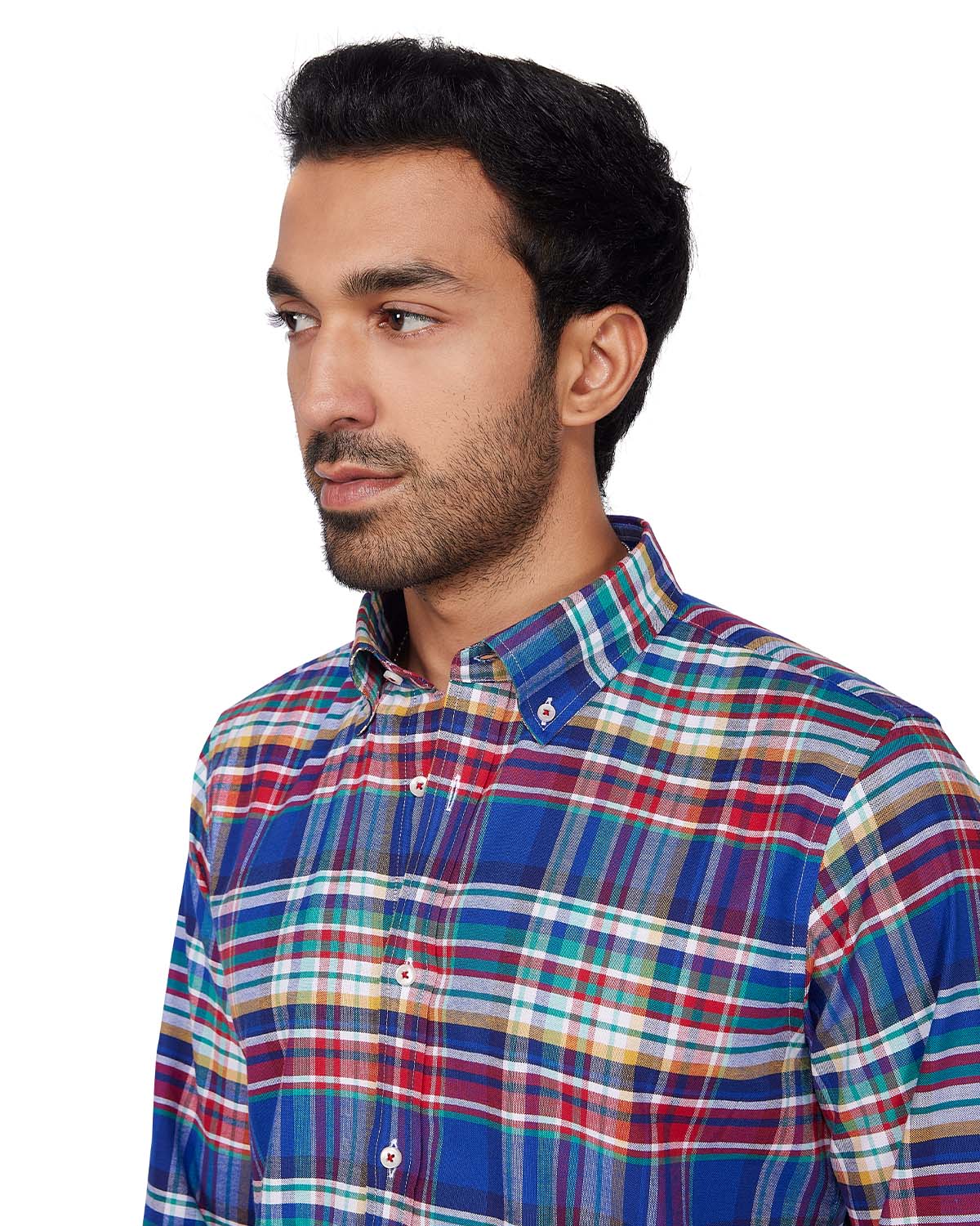 Stretch Oxford Checked Shirt - Multicoloured