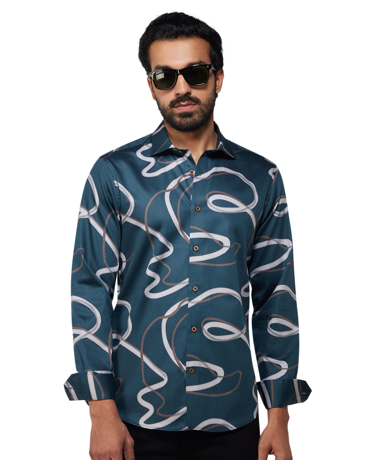 Line Printed Shirt - Green