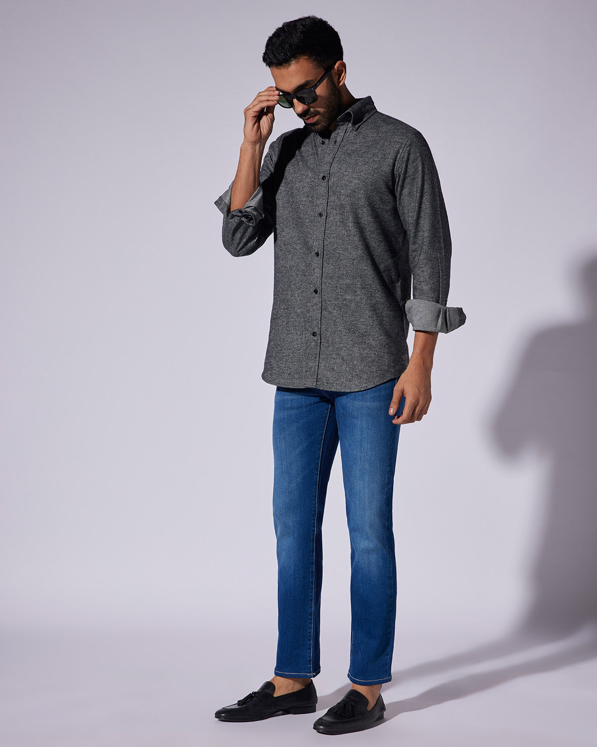 Japanese Brushed Twill Shirt - Black