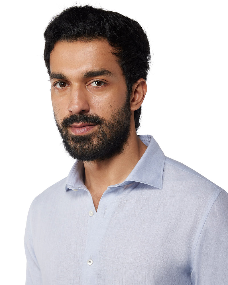 100% Linen Shirt - Lilac