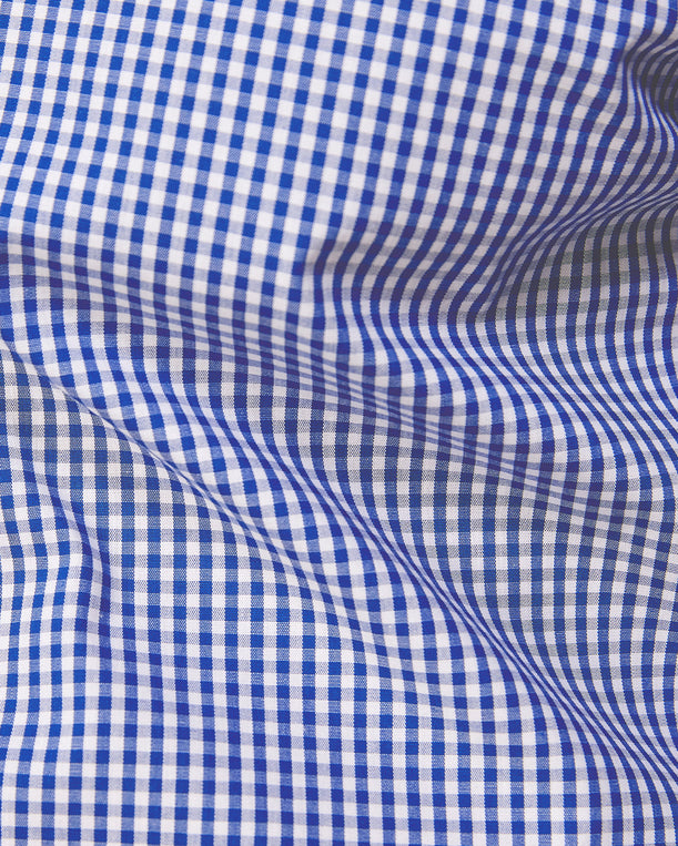 Giza Cotton Gingham Checked Shirt - Navy