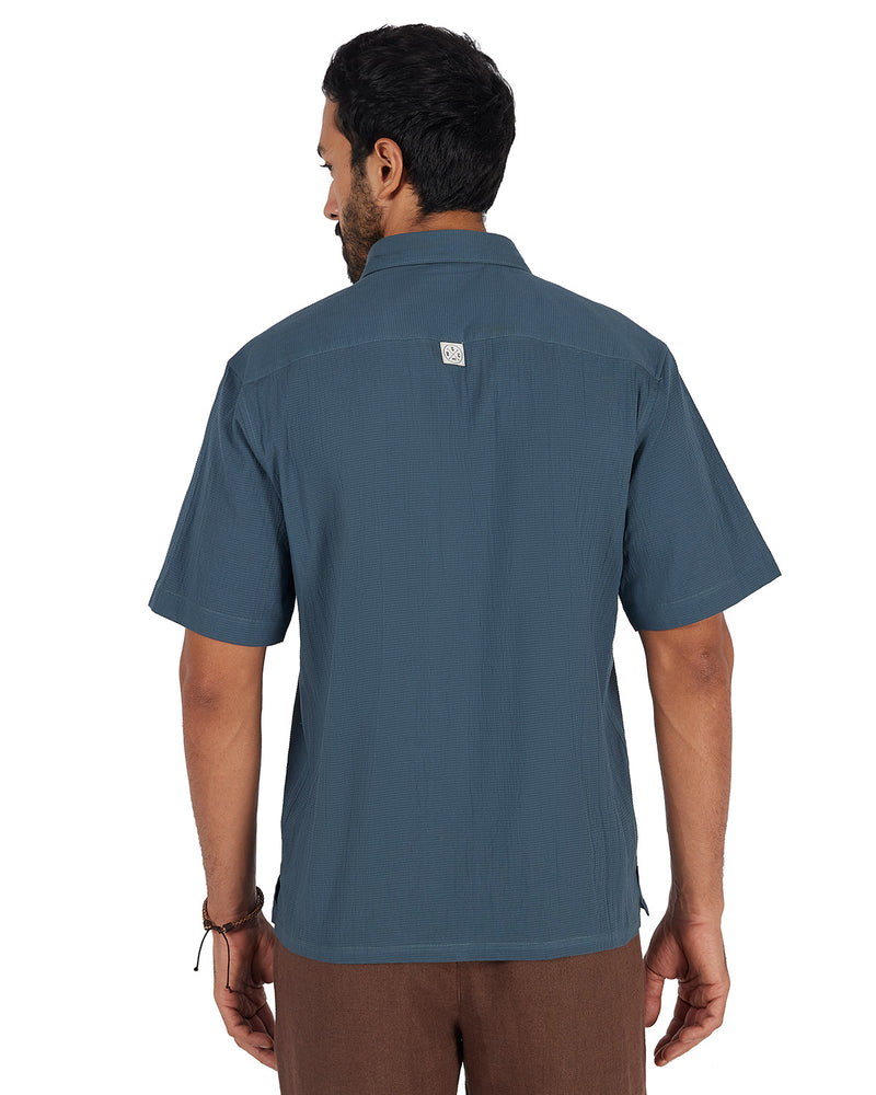 Blue Seersucker Shirt