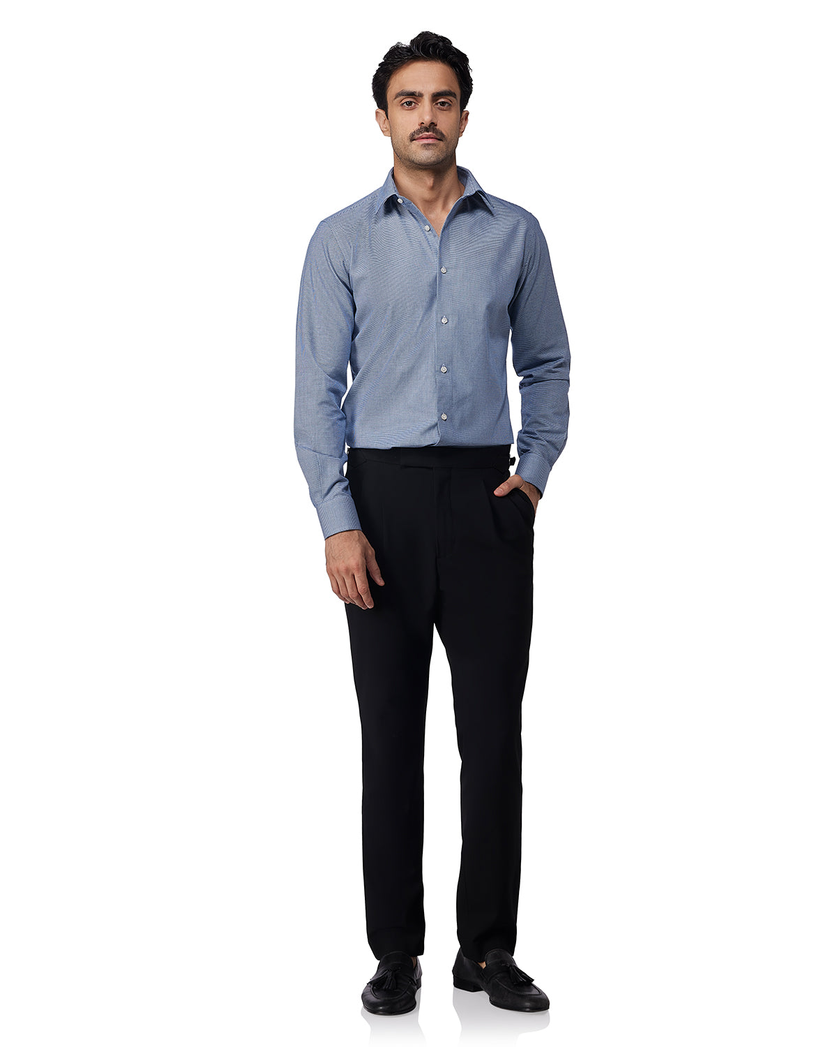 Brushed Houndstooth Shirt - Blue