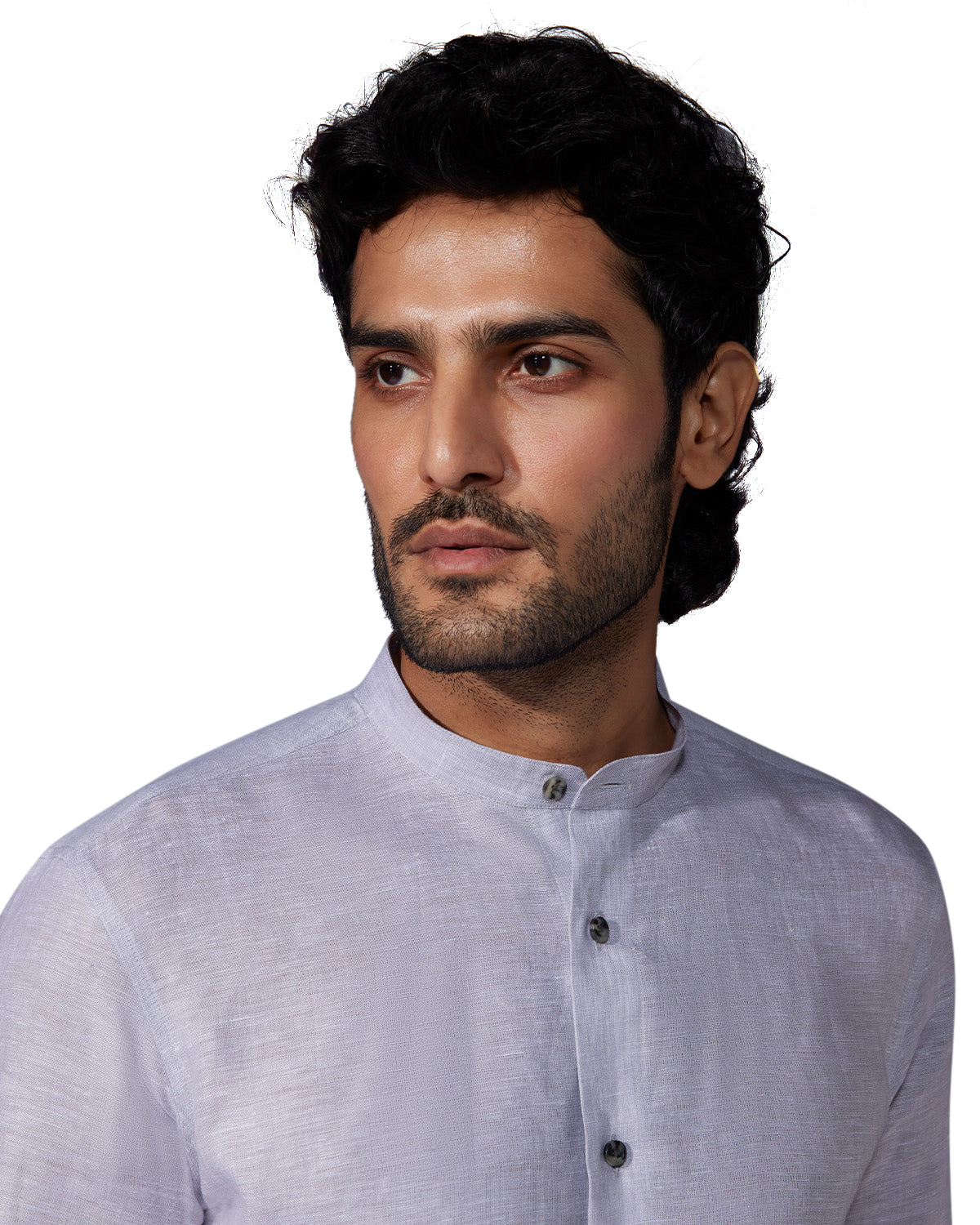 100% Linen Shirt - Light Grey