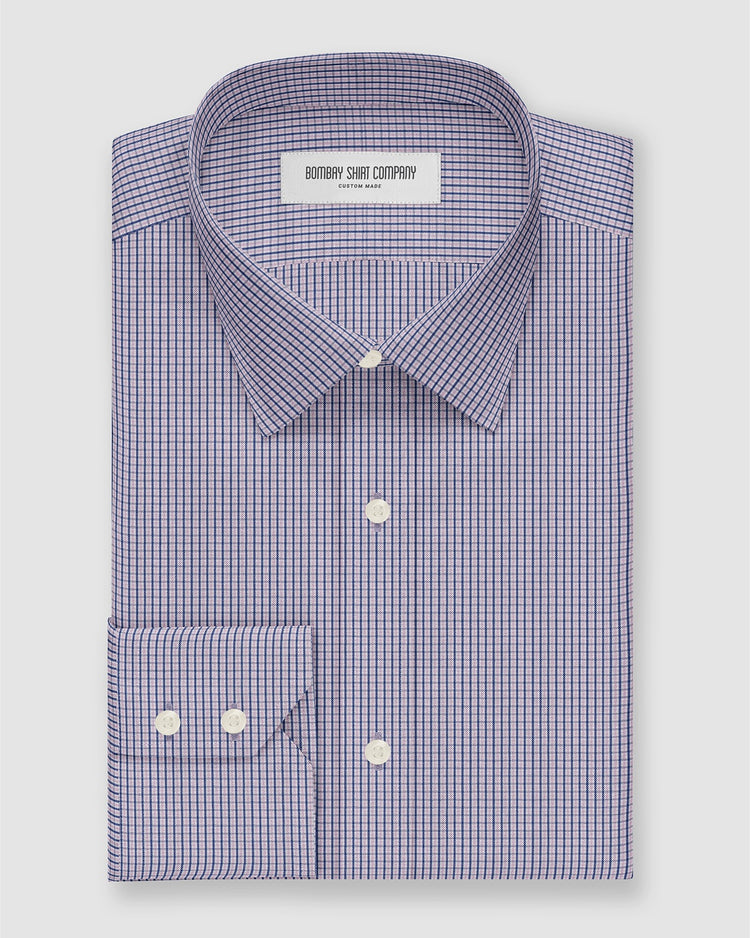 Eris Oxford Checked Shirt - Navy & Pink