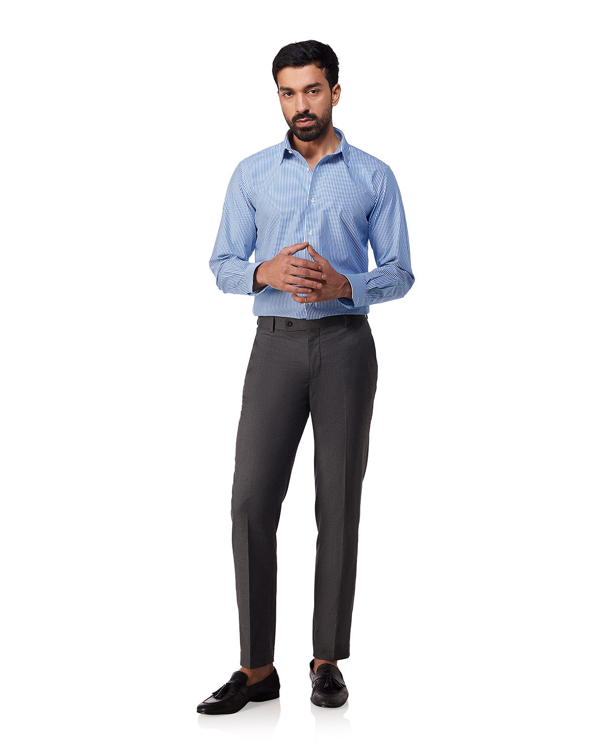 Giza Cotton Bengal Striped Shirt - Blue