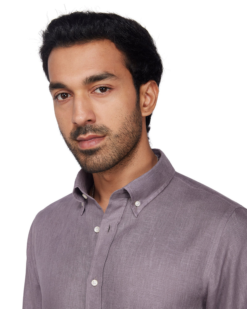 100% Linen Shirt - Taupe