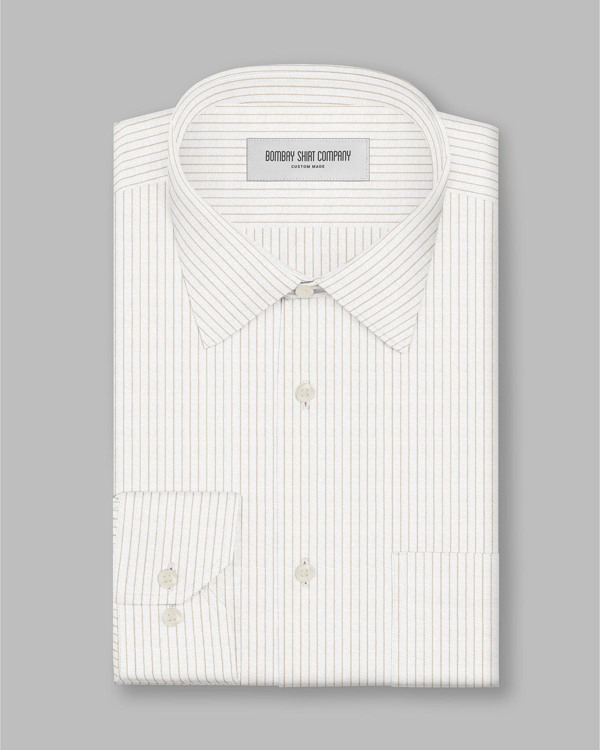 Marvella Oxford Pinstriped Shirt - Beige