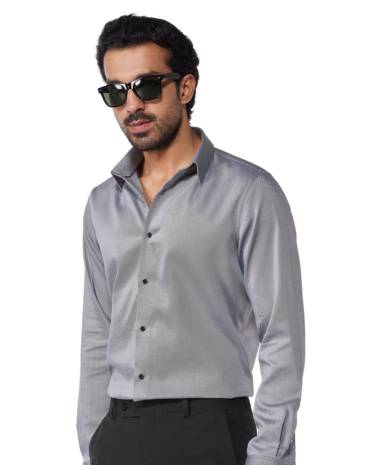 Cotton Twill Shirt - Grey