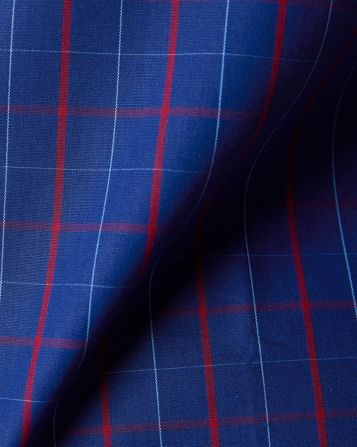 Cotton Checked Shirt - Navy & Red