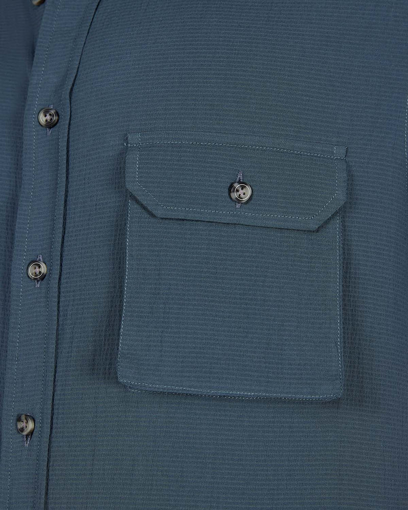 Blue Seersucker Shirt