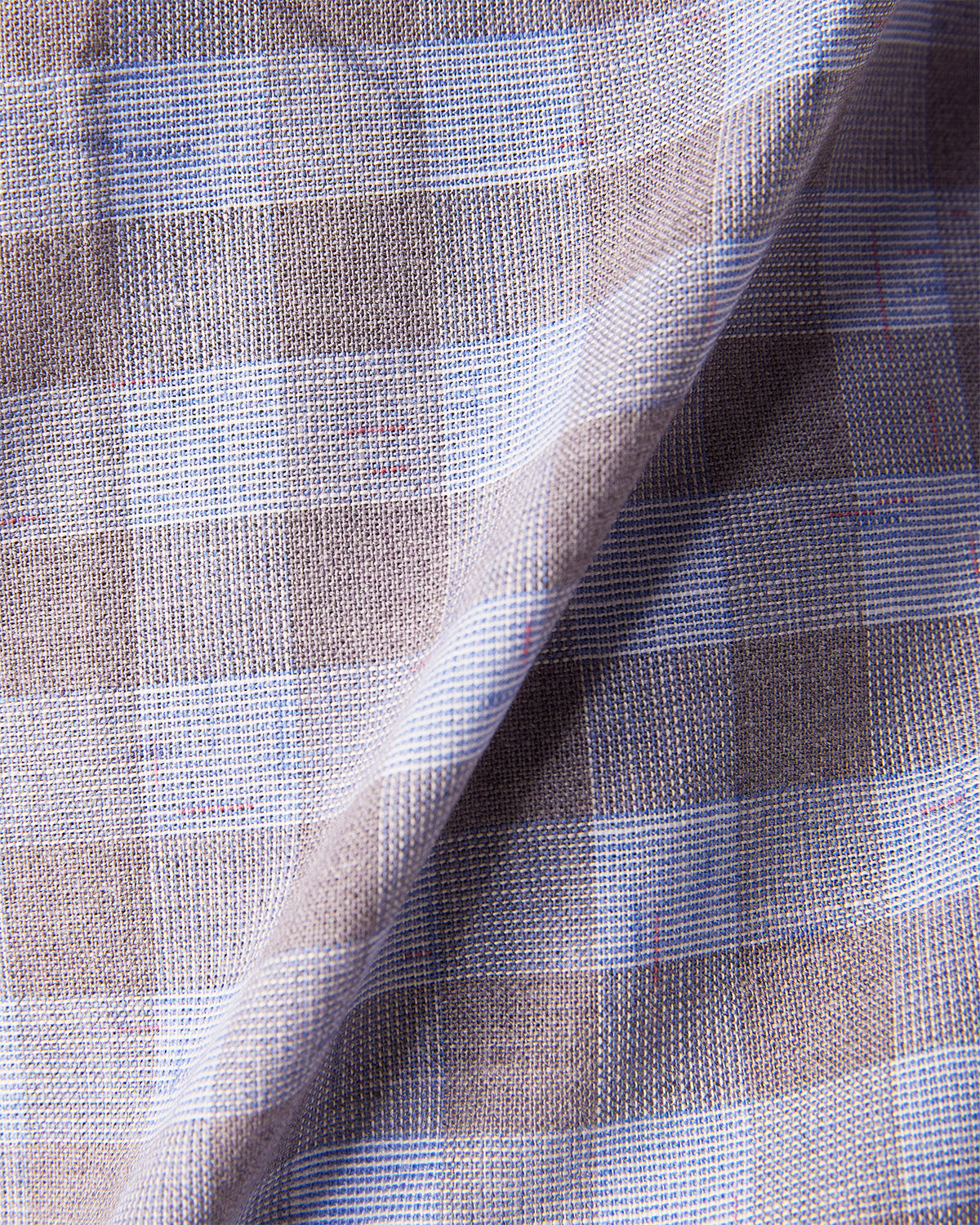 Slubby Cotton Checked Shirt - Blue & Brown