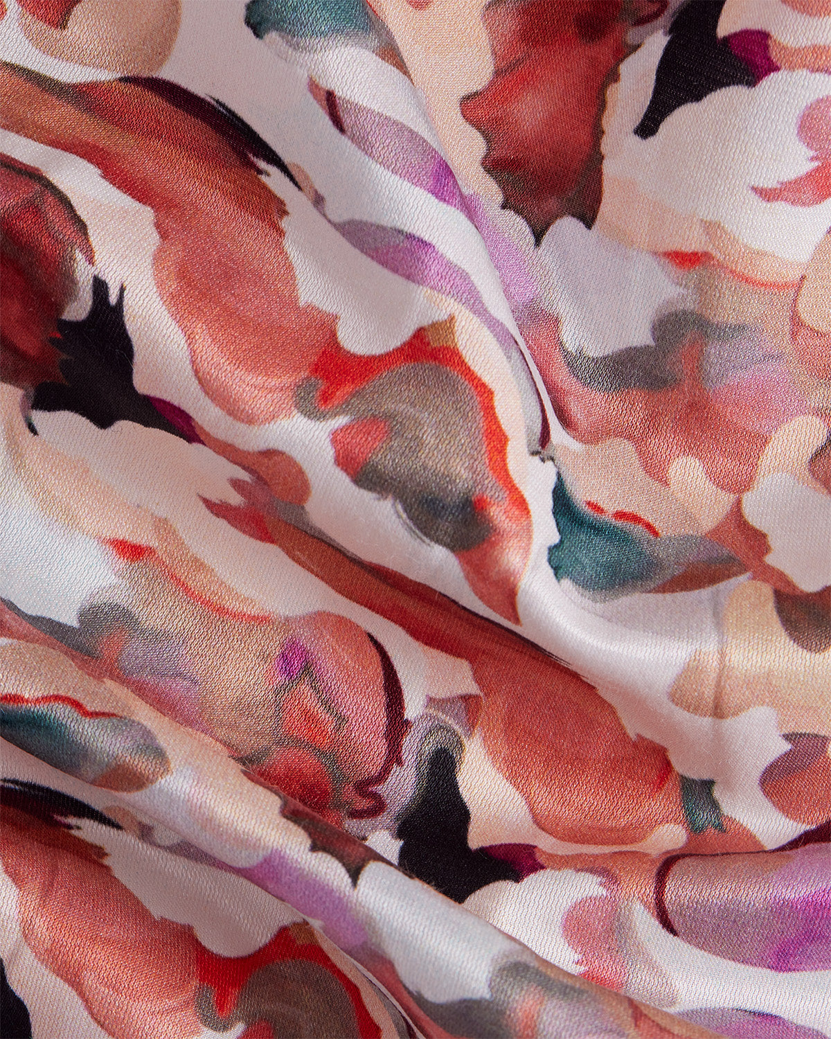 Sirocco Cotton Silk Printed Shirt - Peach & White