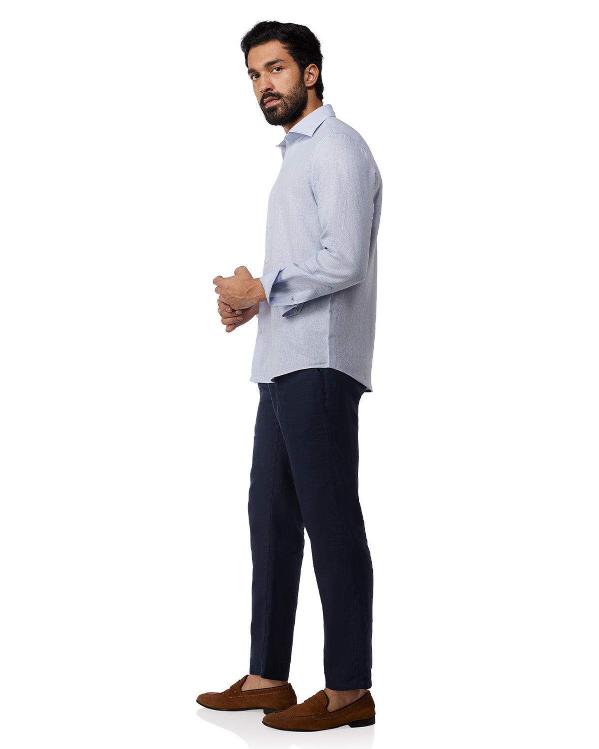 100% Linen Shirt - Lilac
