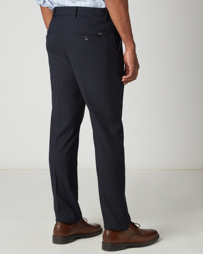 Chequered Dress Pants - Navy