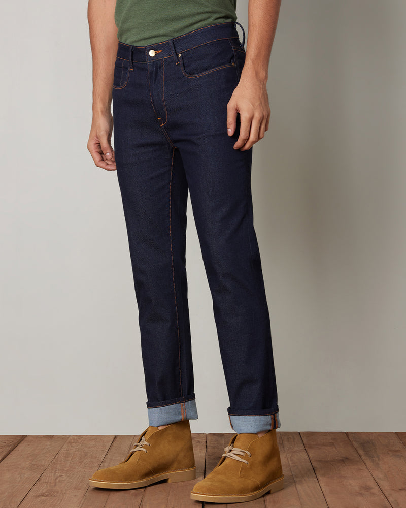 Japanese Admiral Blue Stretch Jeans