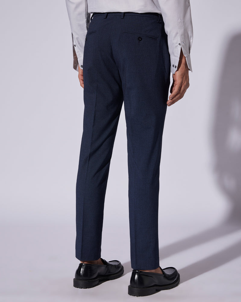 Apollo Stretch Checked Dress Pants - Navy