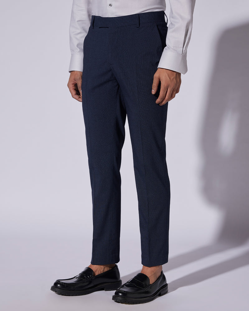 Apollo Stretch Checked Dress Pants - Navy