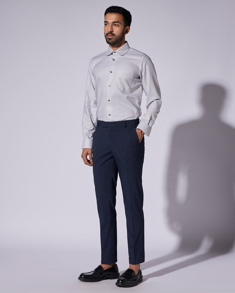 Apollo Stretch Checked Dress Pants - Navy