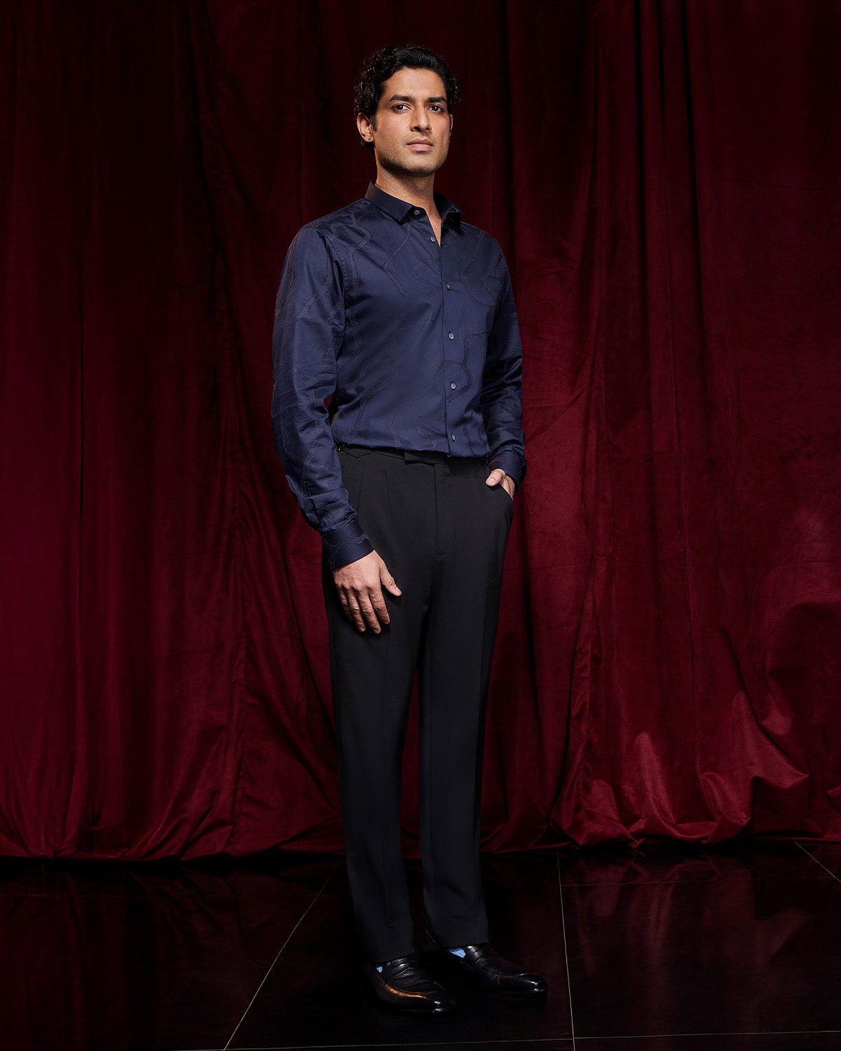BSC x ALB | Boulevard Jacquard Shirt - Navy